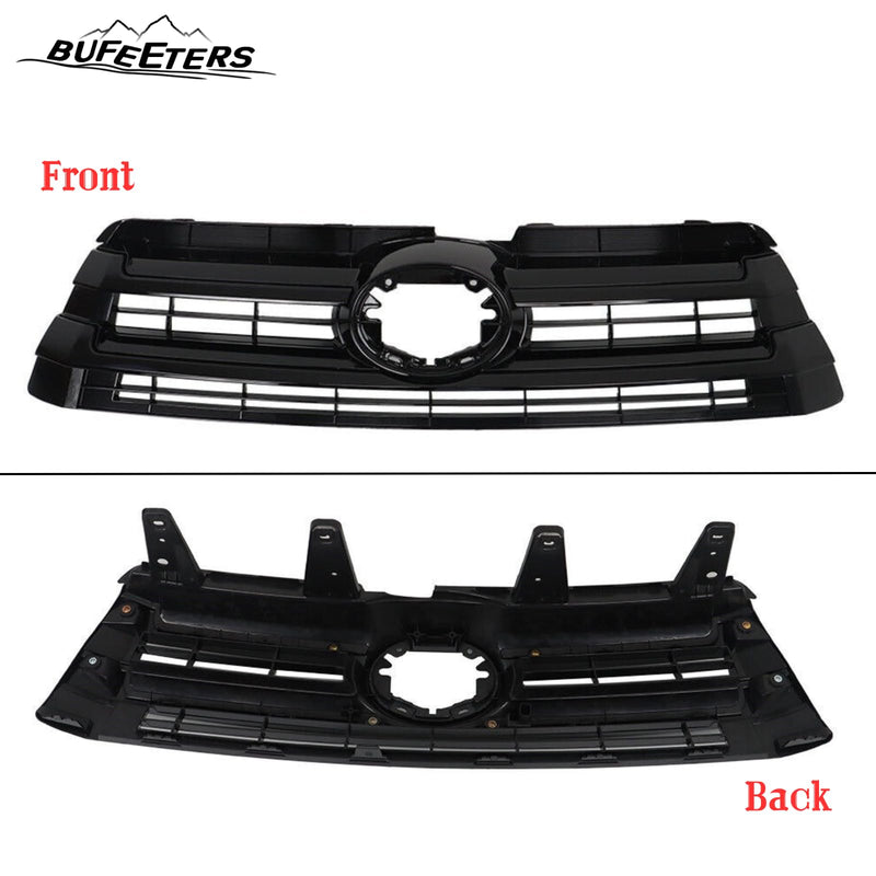 BUFEETERS Front Upper and Lower Grille w/O Camera Hole Fit For 2017 2018 2019 Toyota Highlander,Factory Style,Gloss Black