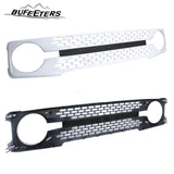 BUFEETERS Front Bumper Upper Grille W/Letters Fit For 2021 2022 2023 Ford Bronco,Honeycomb Style,Gloss White