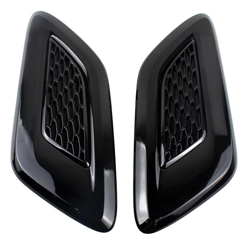 BUFEETERS 2PCS Front Hood Vent Air Grille Cover Fit For Range Rover Sport 2014 2015 2016 2017,Gloss Black