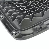 BUFEETERS  Front Upper Grille  W/ Camera Hole Fit For 2018 2019 2020 2021 INFINITI QX80,Mesh Style,Gloss Black