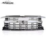 BUFEETERS Front Bumper Upper Grille With Camera Fit For 2022 2023 2024 Chevy Silverado 1500,Horizontal Billet Style,Chrome&Black