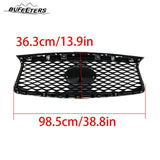 BUFEETERS  Front Bumper Upper Grille With Camera Option Fit For 2016 2017 2018 2019 2020 INFINITI QX60,Mesh Style,Gloss Black