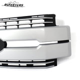 BUFEETERS Front Bumper Upper Grille Fit For 2017 2018 2019 F-250 F-350 F-450 F-550 Super Duty,Lariat Style,UX Ingot Silver&Matte Black