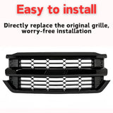 BUFEETERS  Front Upper Grille Fit For 2016 2017 2018 2019 Chevy Silverado 1500,Honeycomb Style,Gloss Black