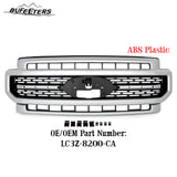 BUFEETERS Front Bumper Upper Grille Fit For 2020 2021 2022 F-250 F-350 F-450 F-550 Super Duty,Lariat Sport Style,UX Ingot Silver&Matte Black
