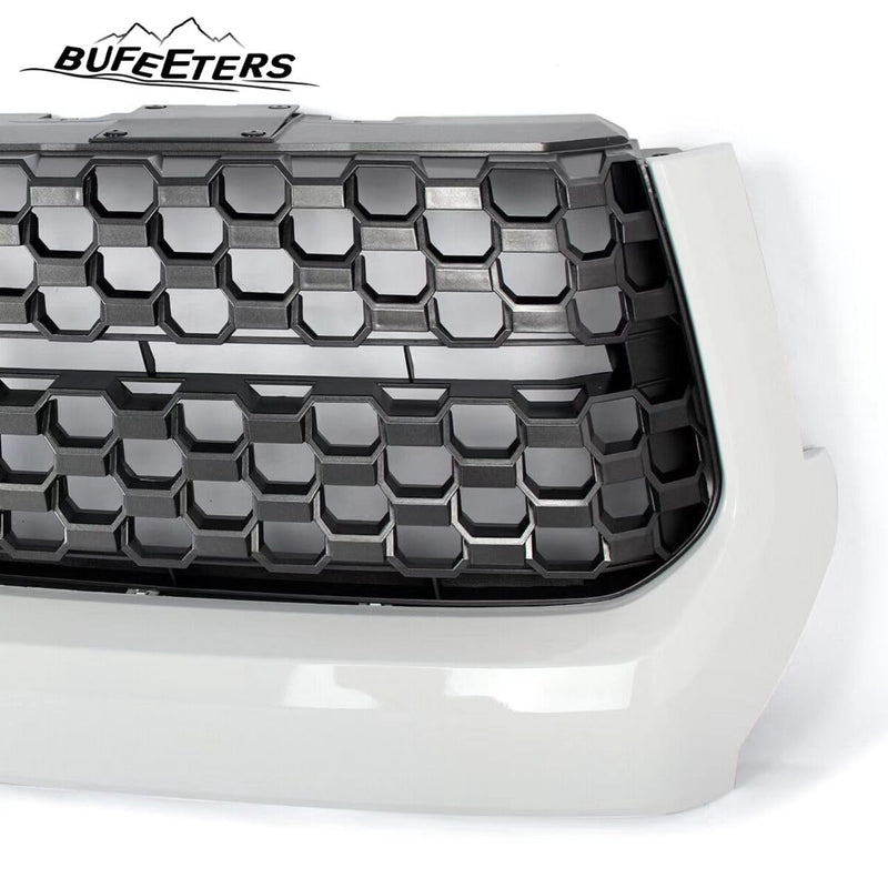 BUFEETERS Front Upper Grille&Hood Bulge Molding Fit For 2014 2015 2016 2017 2018 2019 2020 2021 Toyota Tundra,TRD Style,040 Super White&Gray