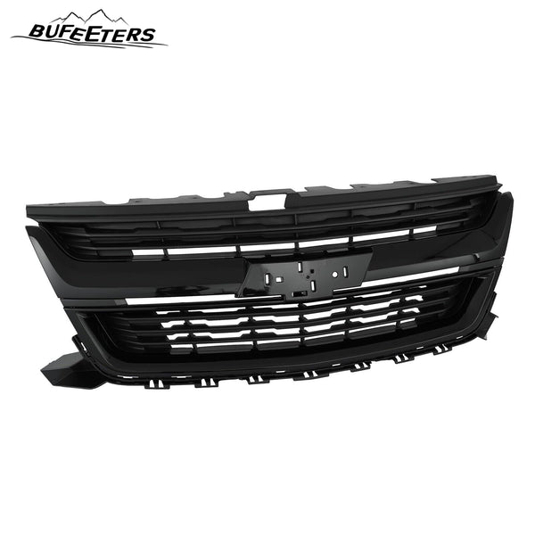 BUFEETERS Front Bumper Upper Grille Fit For 2015 2016 2017 2018 2019 2020 Chevrolet Colorado,Mesh Style,Gloss Black