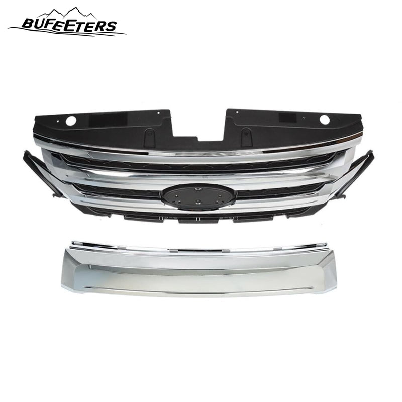 BUFEETERS Front Upper Grille Mounting & Trim Molding Fit For 2011 2012 2013 2014 Ford Edge,
Honeycomb Style,Chrome&Black