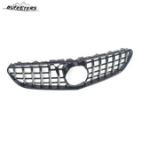 BUFEETERS  Front Upper Grille W/Camera Hole Fit For 2014 2015 2016 2017 2018 2019 2020 Mercedes Benz W217 S63 AMG Pre-/Facelift,GT Style,Chrome&Black