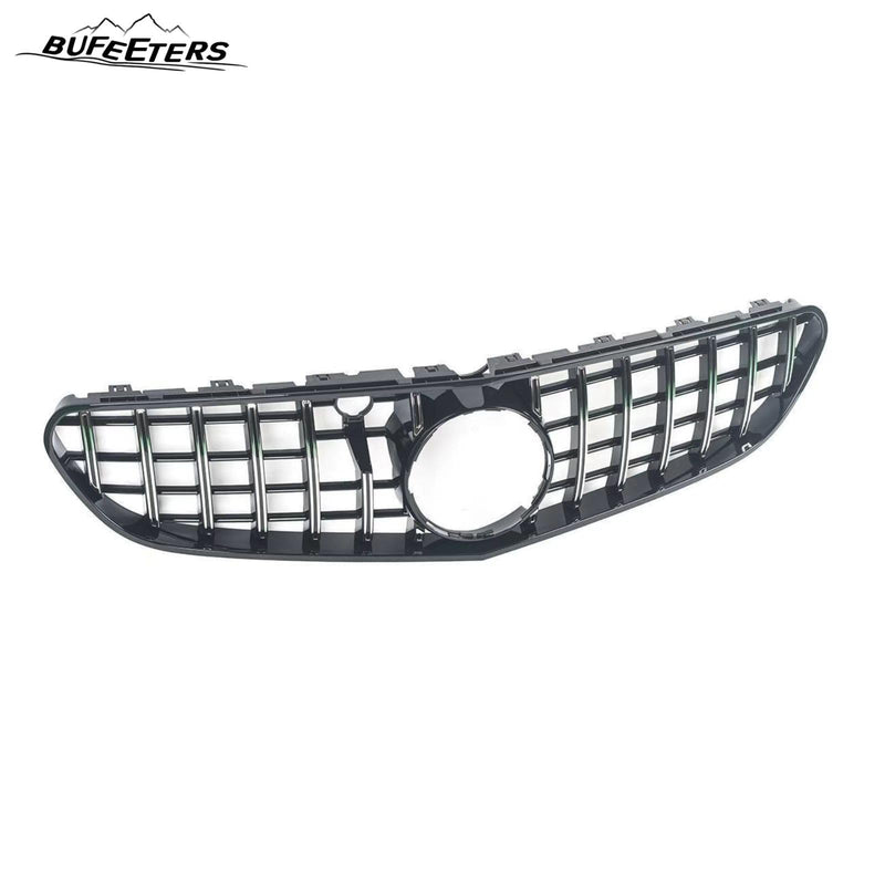 BUFEETERS  Front Upper Grille W/Camera Hole Fit For 2014 2015 2016 2017 2018 2019 2020 Mercedes Benz W217 S63 AMG Pre-/Facelift,GT Style,Chrome&Black