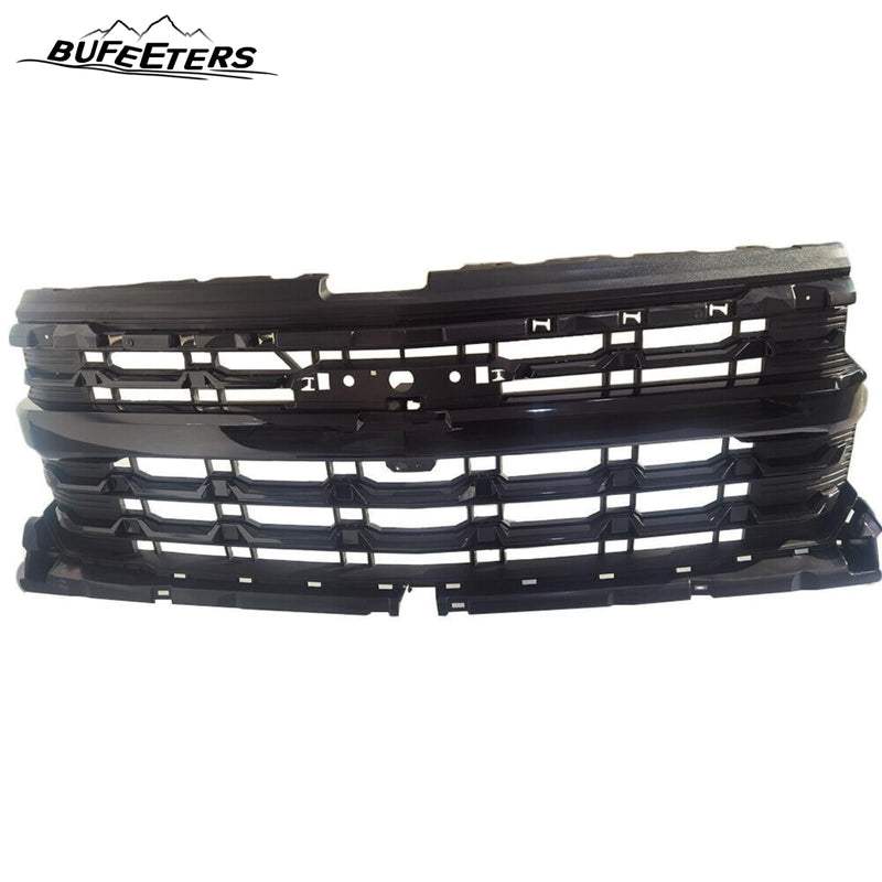 BUFEETERS Front Bumper Upper Grille Fit For 2022 2023 2024 Chevy Silverado 1500,Horizontal Billet Style,Gloss Black