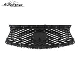 BUFEETERS  Front Bumper Upper Grille With Camera Hole Fit For 2016 2017 2018 2019 2020 Infiniti QX60,Mesh Style,Chrome&Black