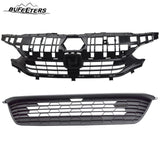BUFEETERS  17PCS Front Grille/LED Fog Lamp/Headlight Trim/Bracket Fit For 2022 2023 Honda Civic Sedan,Factory Style,Black