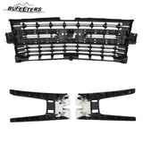 BUFEETERS Front Bumper Upper Grille Fit For 2019 2020 2021 Chevy Silverado 1500,Factory Style,Chrome&Matte Black