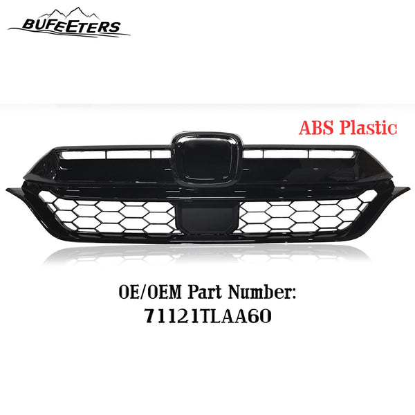 BUFEETERS Front Upper Grille Assembly Fit For 2020 2021 2022 Honda CR-V CRV,Honeycomb Style,Gloss Black