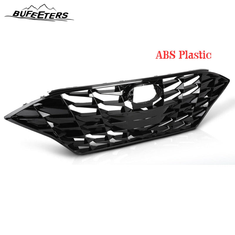 BUFEETERS    Front Bumper Upper Grille W/O Sensor Hole Fit For 2020 2021 2022 2023 Hyundai Sonata,Honeycomb Style,Gloss Black