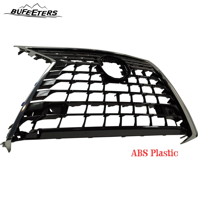 BUFEETERS  Front Bumper Grille Assembly Fit For 2018 2019 Lexus NX300h NX300,Horizontal bar insert Style,Silver Gray Shell and Black Insert