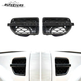 BUFEETERS 3Pcs Front Side Grille Vent Mesh Bar Trim Fit For 2014 2015 2016 Discovery 4 LR4,Mesh Style,Full Gloss Black
