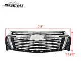 BUFEETERS  Front Bumper Upper Grille Chrome Surround Fit For 2022 2023 Chevy Chevrolet Traverse,Horizontal Billet Style,Chrome&Black