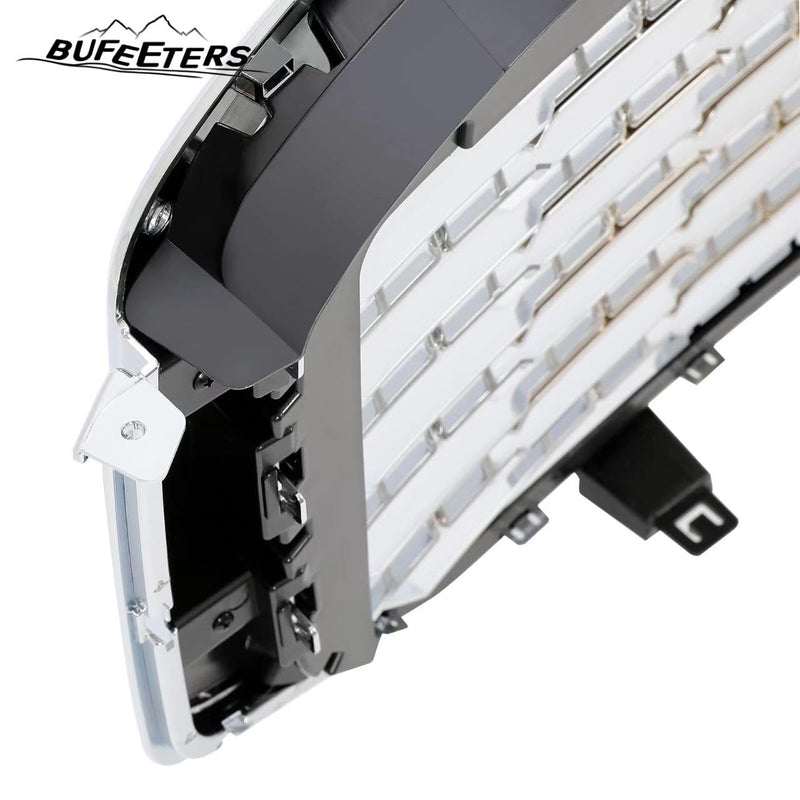 BUFEETERS   Front Upper Grille Mesh Grill Fit For 2015 2016 2017 2018 2019 2020 GMC Yukon/ Yukon XL,Denali Style,Chrome&Silver