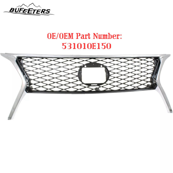 BUFEETERS Front Upper Grille Fit For 2013 2014 2015 Lexus RX350,OE Style,Chrome Shell with Dark Gray Insert