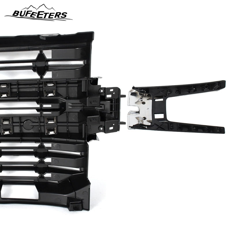 BUFEETERS Front Bumper Upper Grille Fit For 2019 2020 2021 Chevy Silverado 1500,Factory Style,Chrome&Matte Black