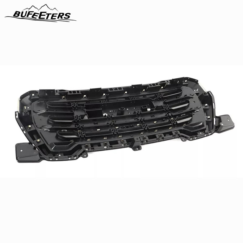 BUFEETERS Front Bumper Upper Grille With Gray Frame Assembly Fit For 2019 2020 2021 GMC Sierra 1500,Factory Style,Gloss Black&Gray