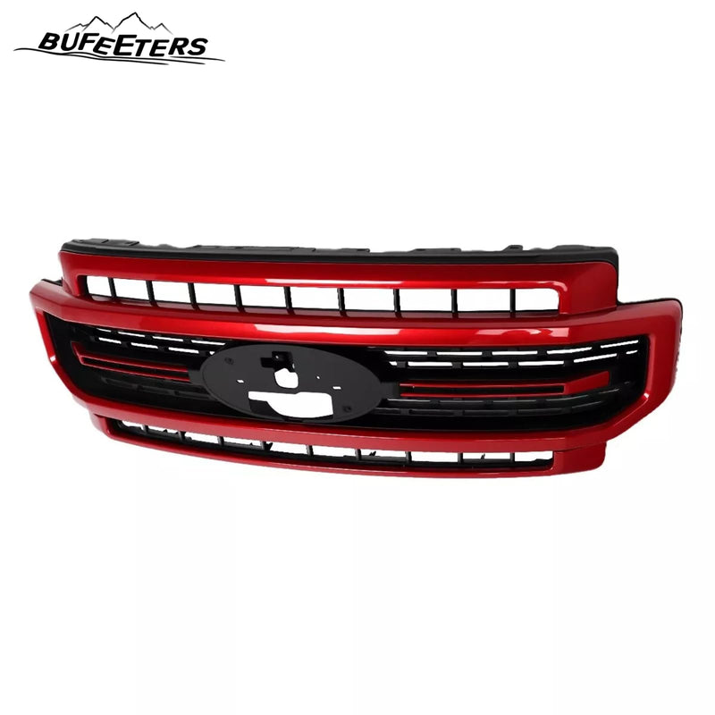 BUFEETERS Front Bumper Upper Grille Fit For 2020 2021 2022 F-250 F-350 F-450 F-550 Super Duty,Lariat Sport Style,D4 Rapid Red&Matte Black