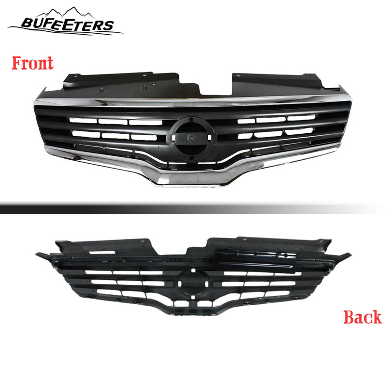 BUFEETERS Front Bumper Upper Grille Fit For 2007 2008 2009 Nissan Altima Sedan,Factory Style,Chrome&Black
