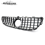BUFEETERS  Front Bumper Upper Grille W/Camera Hole Fit For 2015 2016 2017 2018 Mercedes Benz W218 CLS400 CLS550,GTR Style,Chrome&Black