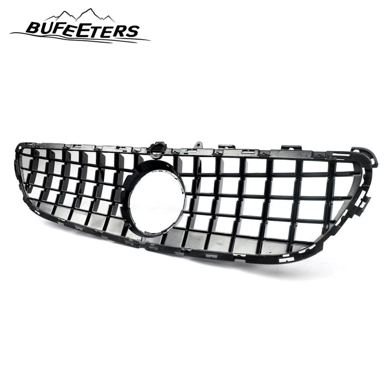 BUFEETERS  Front Bumper Upper Grille W/Camera Hole Fit For 2015 2016 2017 2018 Mercedes Benz W218 CLS400 CLS550,GTR Style,Chrome&Black