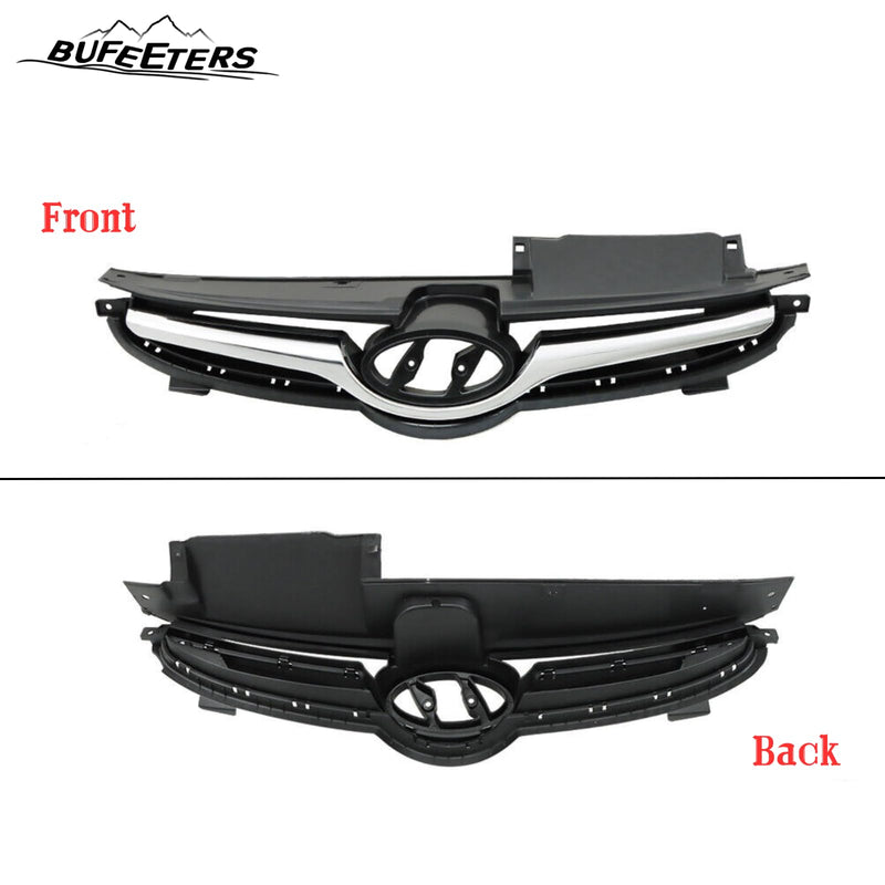 BUFEETERS    Front Upper Lower Grilles & Bumper Brackets Set Fit For 2014 2015 2016 Hyundai Elantra,Horizontal Billet Style,Chrome&Black