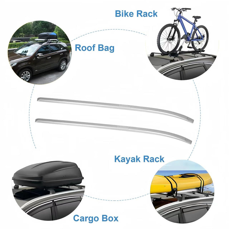 BUFEETERS   Roof Rack Side Rails Fit For 2012 2013 2014 2015 2016 HONDA CRV LX / EX,Silver