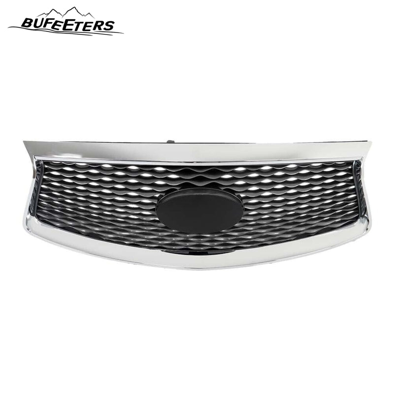 BUFEETERS  Front Bumper Upper Grille With Camera Hole Fit For 2016 2017 2018 2019 2020 Infiniti QX60,Mesh Style,Chrome&Black