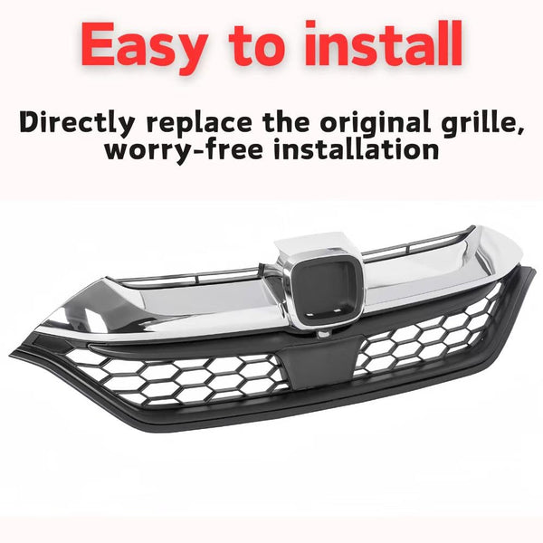 BUFEETERS Front Bumper Upper Grille Fit For 2017 2018 2019 Honda CRV CR-V,Honeycomb Style,Chrome&Black
