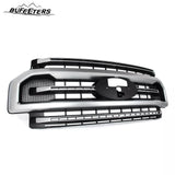 BUFEETERS Front Bumper Upper Grille Fit For 2020 2021 2022 F-250 F-350 Super Duty,Platinum Style,Brushed Satin Aluminum&Black