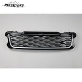 BUFEETERS  Front Bumper Upper Grille Fit For 2014 2015 2016 2017 Land Rover Range Rover Sport L494,Honeycomb Style,Black&sliver