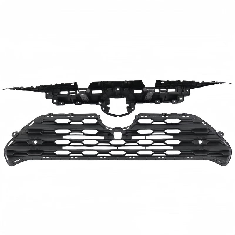 BUFEETERS  Front Bumper Radiator Upper Lower Grille Mount Bracket Fit For Toyota RAV4 2019-2020,Black
