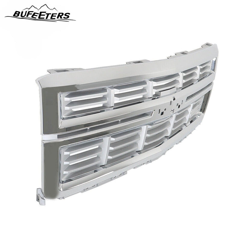 BUFEETERS Front Bumper Upper Chrome Grille Fit For 2014 2015 Chevy Silverado 1500