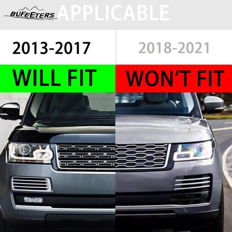 BUFEETERS Front Bumper Upper Grille Fit For 2013 2014 2015 2016 2017 Land Rover Range Rover Vogue L405,2023 Style,Gloss Black