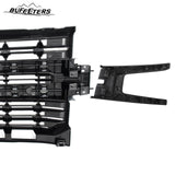 BUFEETERS Front Bumper Upper Grille Fit For 2019 2020 2021 Chevy Silverado 1500,Factory Style,GAZ Summit White&Matte Black