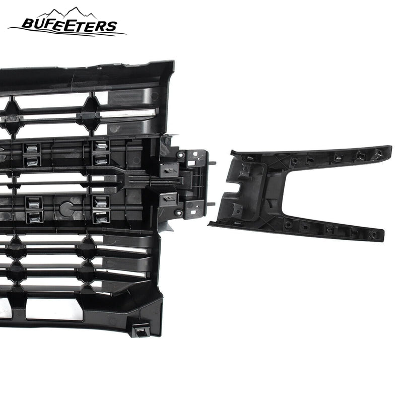 BUFEETERS Front Bumper Upper Grille Fit For 2019 2020 2021 Chevy Silverado 1500,Factory Style,GAZ Summit White&Matte Black