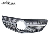 BUFEETERS  Front Bumper Upper Grille W/o Camera Hole Fit For 2014 2015 2016 2017 Mercedes Benz W207 E-CLASS Coupe Facelift,Diamond Style,Silver