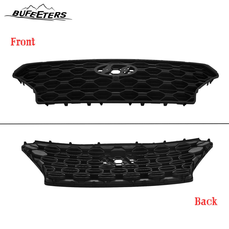 BUFEETERS   Front Bumper Grille W/ Camera Hole Fit For 2019 2020 Hyundai Santa Fe,Full Black