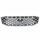 BUFEETERS   Front Bumper Upper Grille Fit For 2021 2022 2023 Hyundai Santa Fe,Honeycomb Mesh Style,Black&Chrome