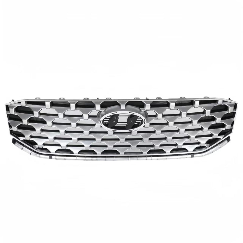 BUFEETERS   Front Bumper Upper Grille Fit For 2021 2022 2023 Hyundai Santa Fe,Honeycomb Mesh Style,Black&Chrome