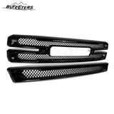 BUFEETERS Front Bumper Grille Covers Grill Overlay Fit For 2019 2020 2021 GMC Sierra 1500 SLT AT4,Factory Style,Gloss Black