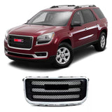 BUFEETERS Front Bumper Upper Chrome Grille Fit For 2013 2014 2015 2016 GMC Acadia SLT,Mesh Style,Chrome& Matte Black