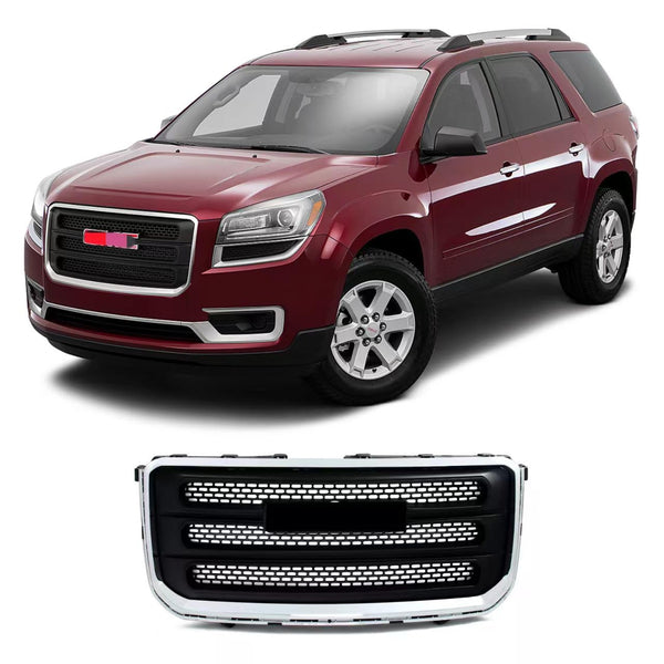 BUFEETERS Front Bumper Upper Chrome Grille Fit For 2013 2014 2015 2016 GMC Acadia SLT,Mesh Style,Chrome& Matte Black