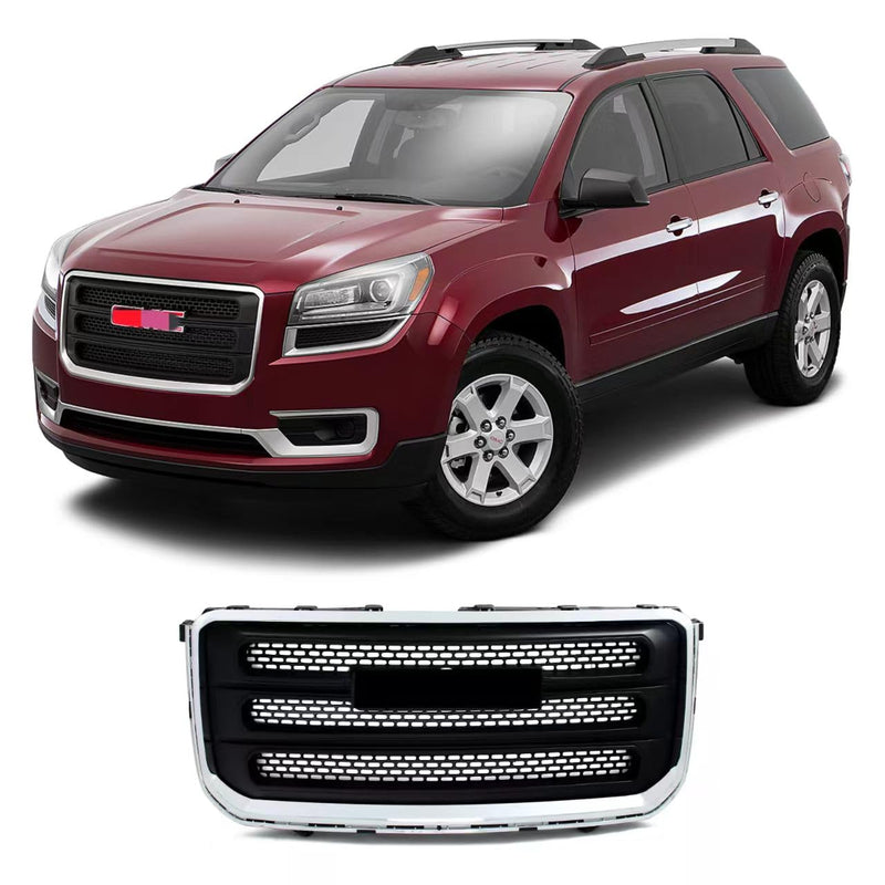 BUFEETERS Front Bumper Upper Chrome Grille Fit For 2013 2014 2015 2016 GMC Acadia SLT,Mesh Style,Chrome& Matte Black